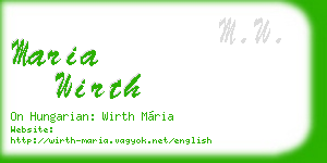 maria wirth business card